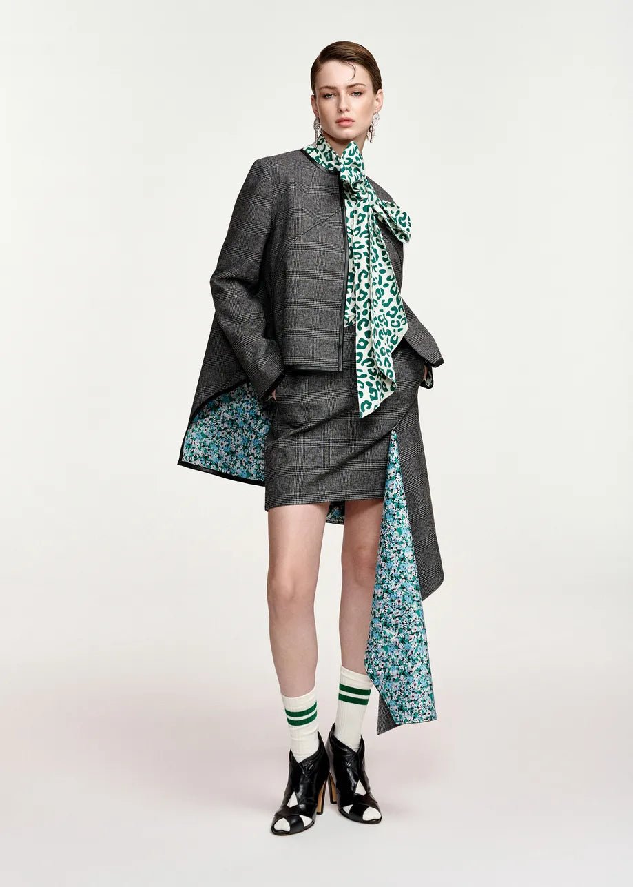 Essentiel Antwerp- Kuniko Draping Mini Skirt - Steel Pulse - Edit by Elaine Turner