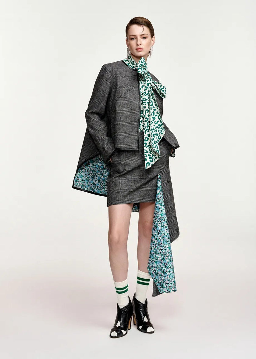 Essentiel Antwerp- Kuniko Draping Mini Skirt - Steel Pulse - Edit by Elaine Turner
