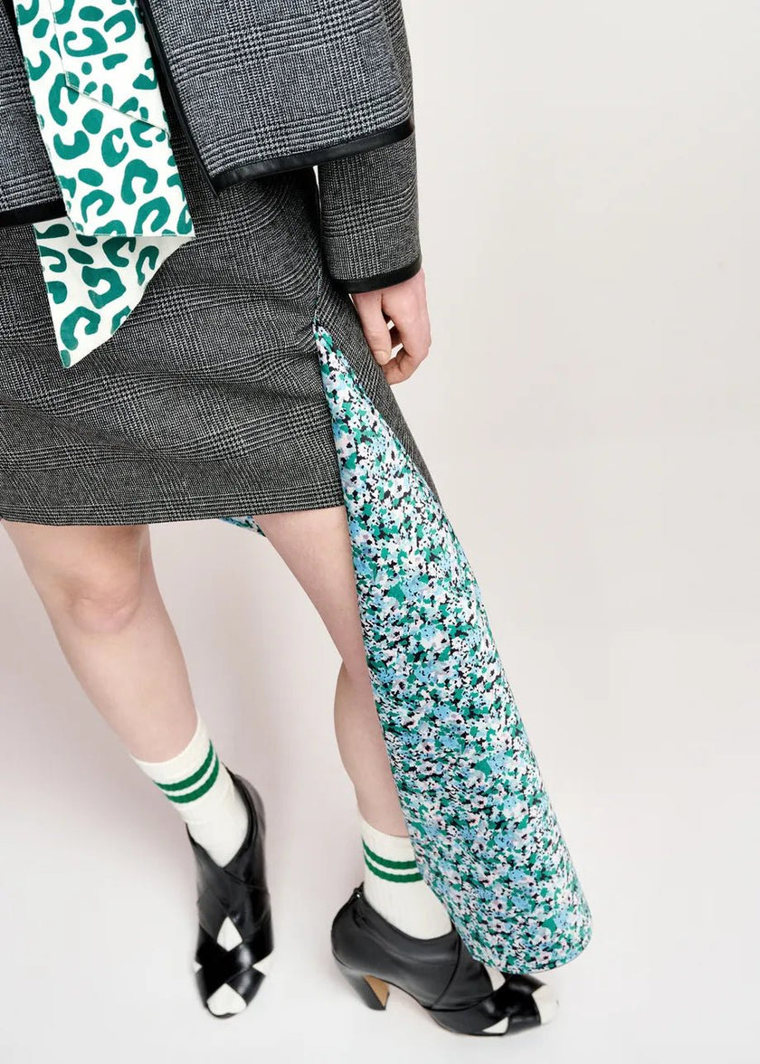 Essentiel Antwerp- Kuniko Draping Mini Skirt - Steel Pulse - Edit by Elaine Turner