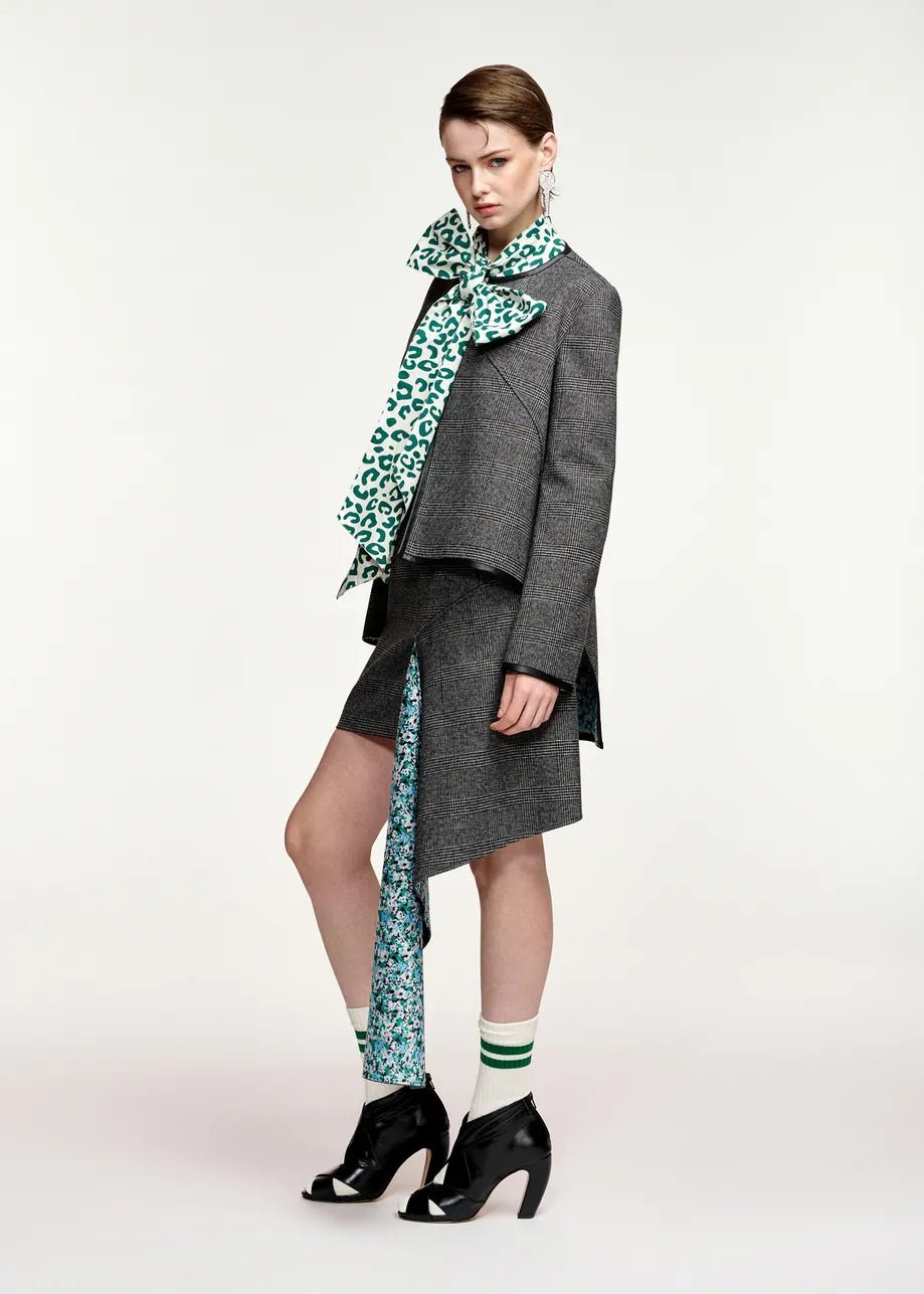 Essentiel Antwerp- Kuniko Draping Mini Skirt - Steel Pulse - Edit by Elaine Turner