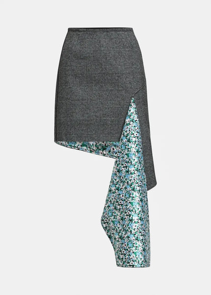 Essentiel Antwerp- Kuniko Draping Mini Skirt - Steel Pulse - Edit by Elaine Turner