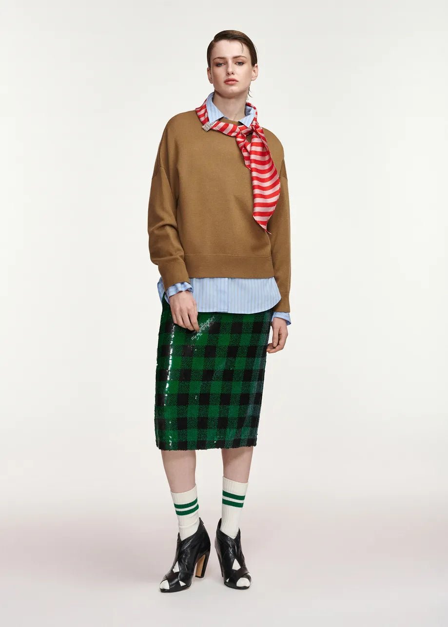 Essentiel Antwerp- Kurtis Pullover with Scarf - Camel Club - Edit by Elaine Turner