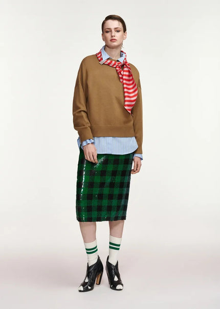 Essentiel Antwerp- Kurtis Pullover with Scarf - Camel Club - Edit by Elaine Turner