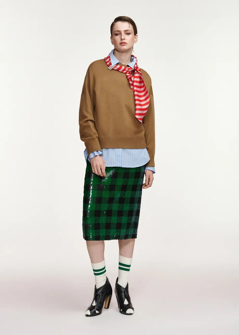 Essentiel Antwerp- Kurtis Pullover with Scarf - Camel Club - Edit by Elaine Turner