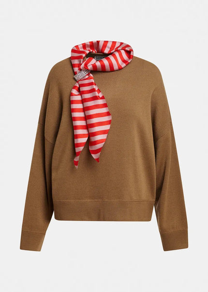 Essentiel Antwerp- Kurtis Pullover with Scarf - Camel Club - Edit by Elaine Turner
