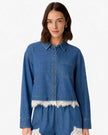 Garance Chambray Cropped Shirt Light Wash - Edit by Elaine Turner