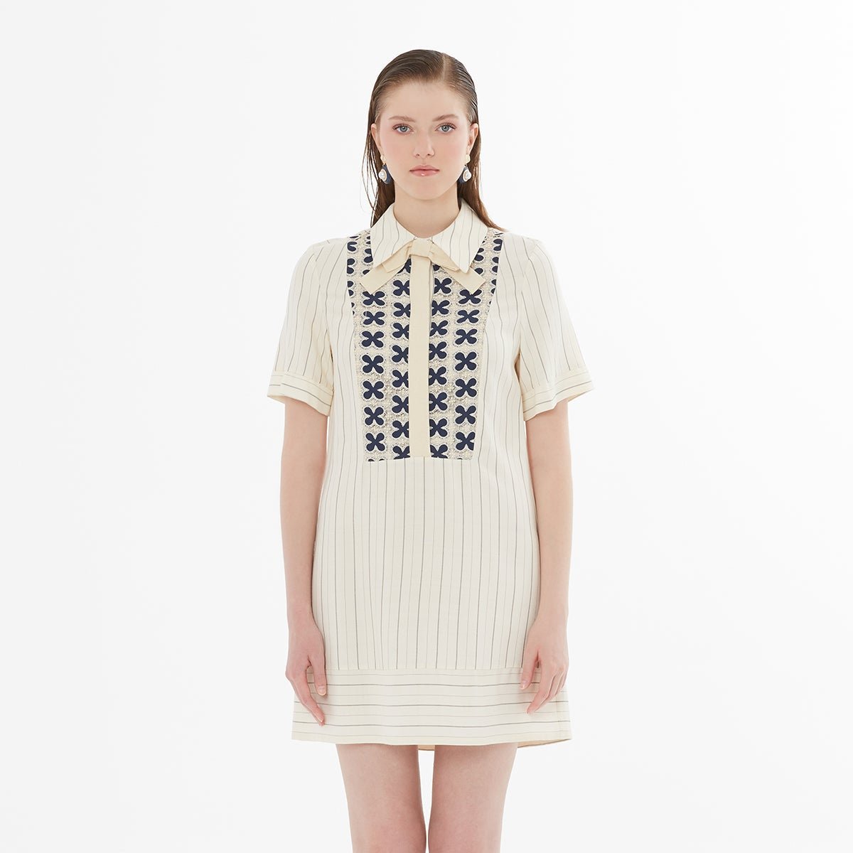 Gizia- Ecru Shift Dress - Edit by Elaine Turner