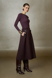 Gizia- Pleated Midi Skirt - Deep Aubergine - Edit by Elaine Turner