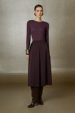 Gizia- Pleated Midi Skirt - Deep Aubergine - Edit by Elaine Turner