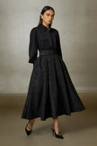 Gizia- Polka Dot Jacquard Midi Skirt - Black - Edit by Elaine Turner