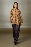 Gizia- Snake Print Belted Blouse - Original - Edit by Elaine Turner