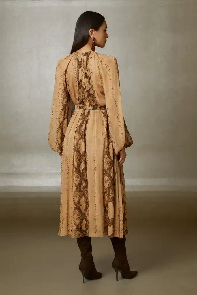 Gizia- Snake Print Midi Dress - Original - Edit by Elaine Turner