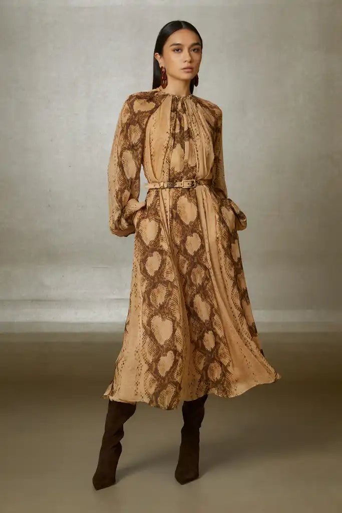 Gizia- Snake Print Midi Dress - Original - Edit by Elaine Turner