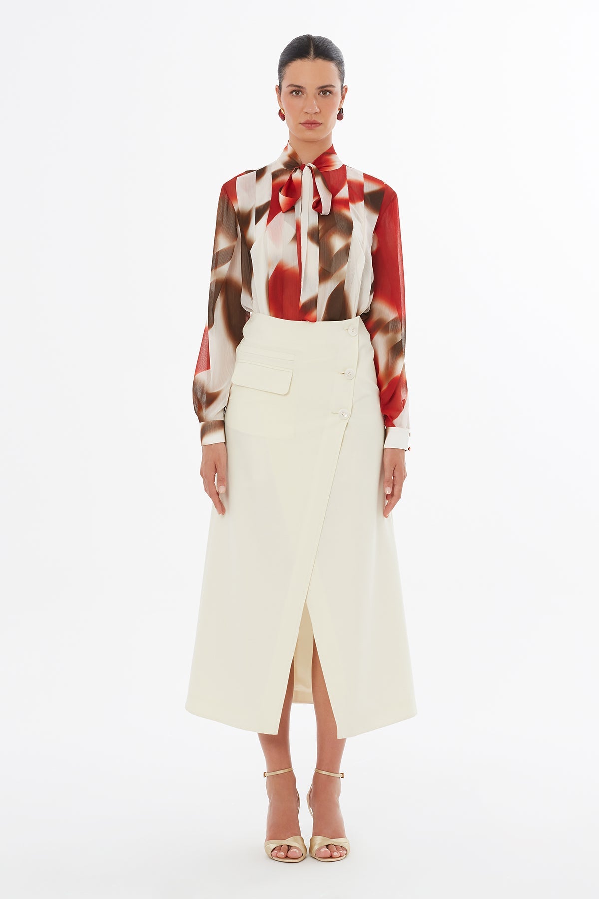 Gizia- Tailored Ecru Skirt - Edit by Elaine Turner