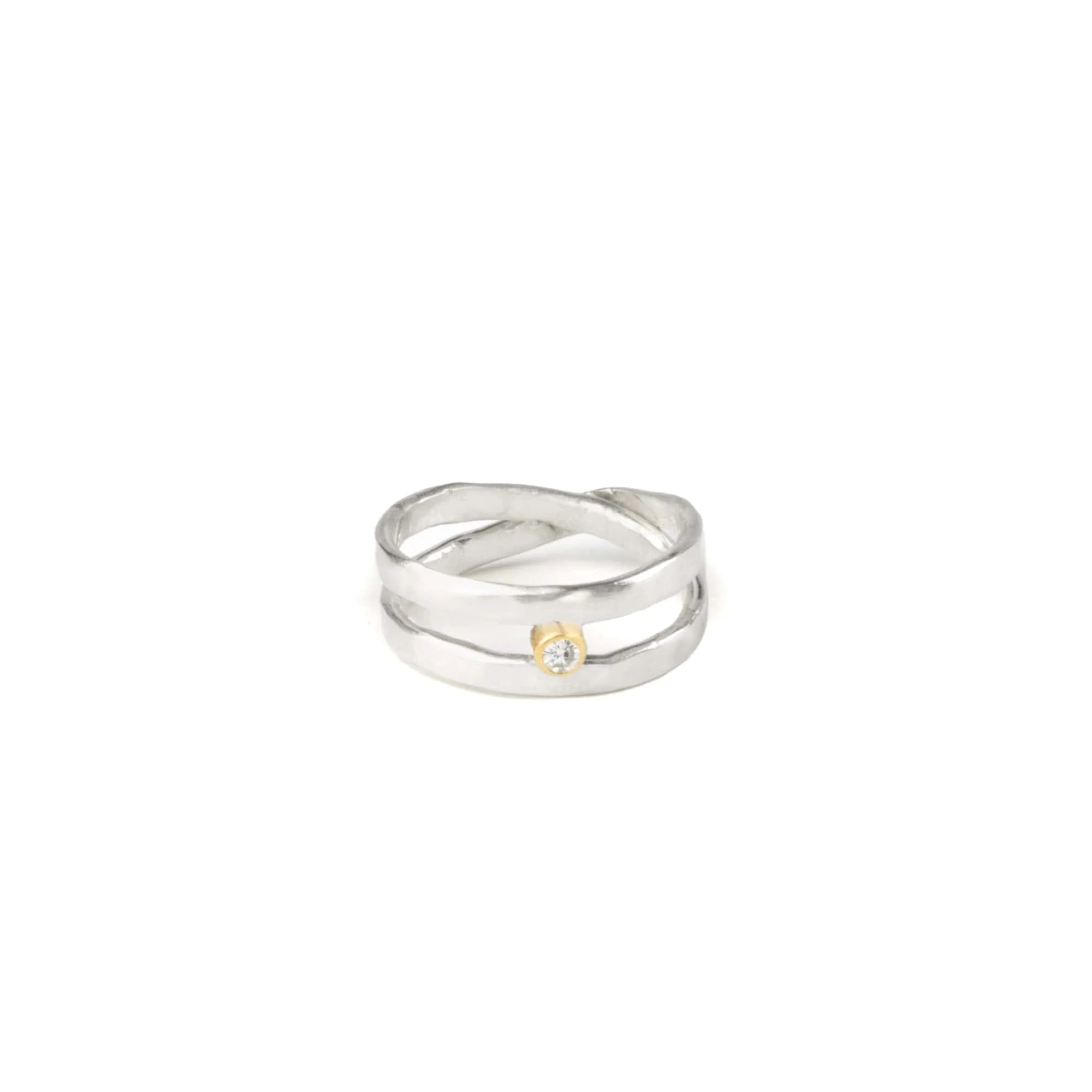 Half North Star Ring w/ Diamond - Edit by Elaine Turner