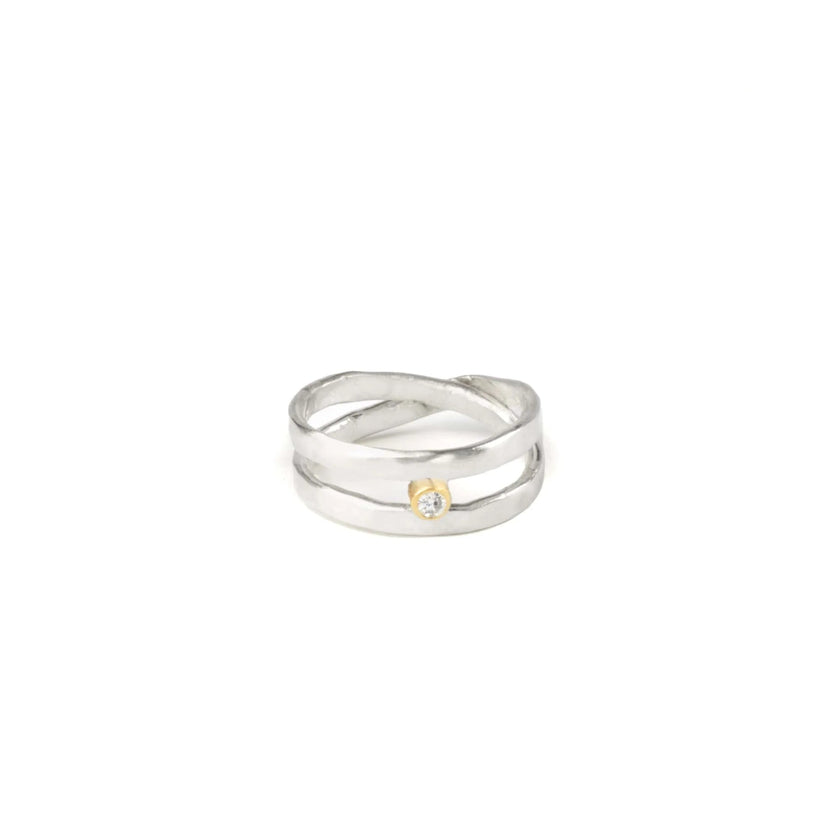 Half North Star Ring w/ Diamond - Edit by Elaine Turner