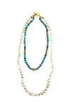 Harper Hart- Gemela Necklace - Turquoise & Freshwater Pearls - Edit by Elaine Turner