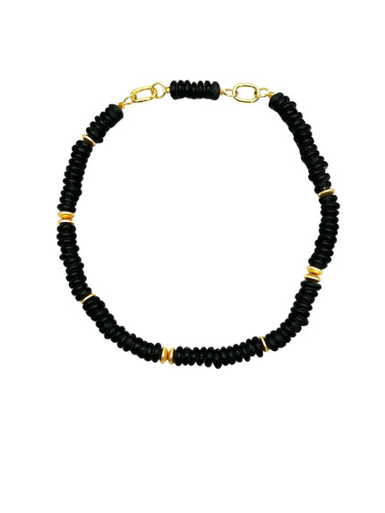 Harper Hart- Jet Necklace - Black African Sea Glass - Edit by Elaine Turner