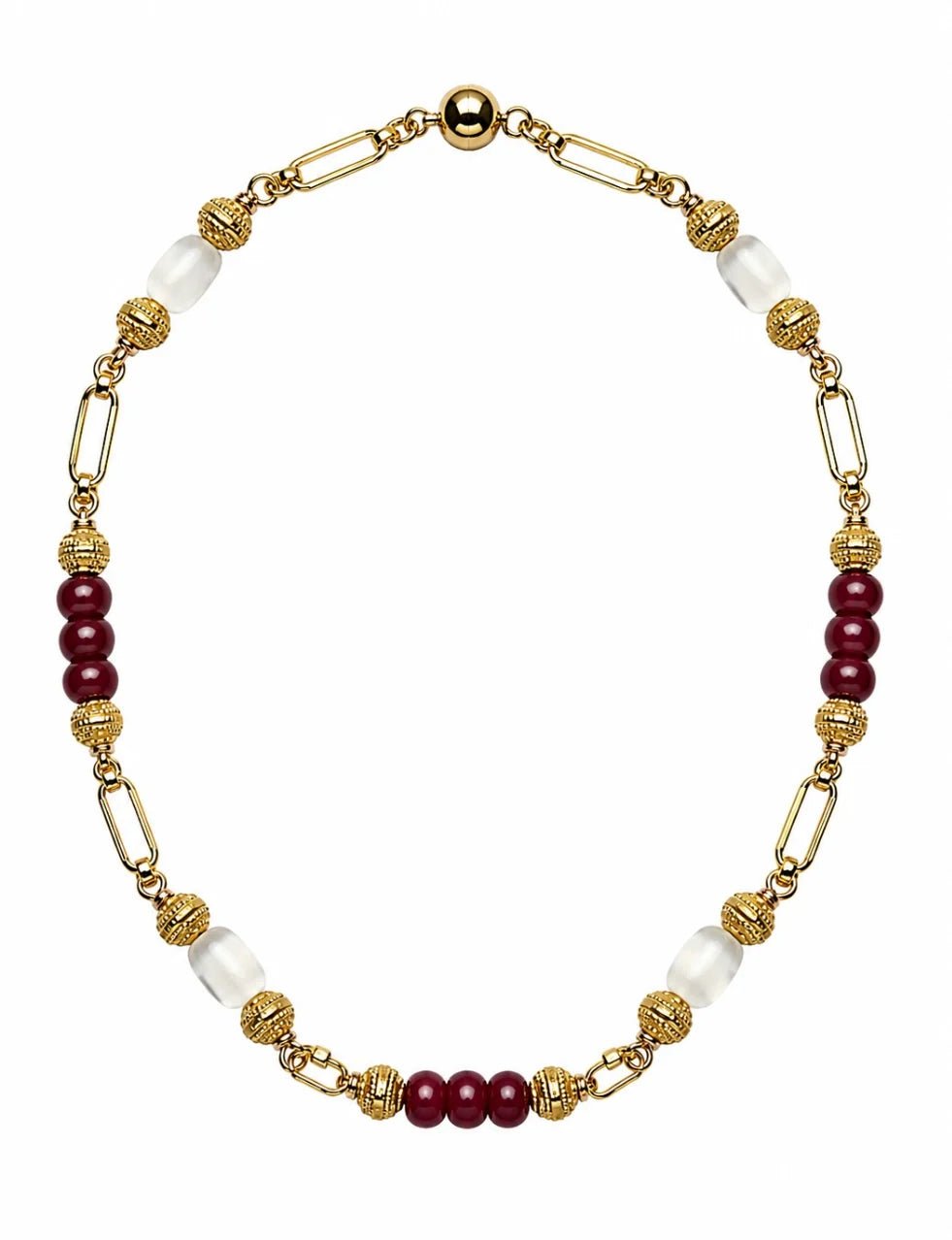 Harper Hart- Kyle Necklace - Maroon Jade with White Selenite - Edit by Elaine Turner