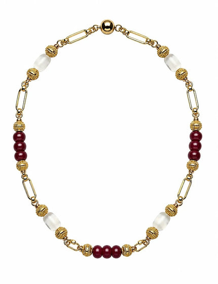 Harper Hart- Kyle Necklace - Maroon Jade with White Selenite - Edit by Elaine Turner
