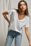 Hendrix Boxy V Neck Tee- White - Edit by Elaine Turner