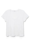Hendrix Boxy V Neck Tee- White - Edit by Elaine Turner