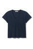 Hendrix Boxy V Neck Tee- Navy