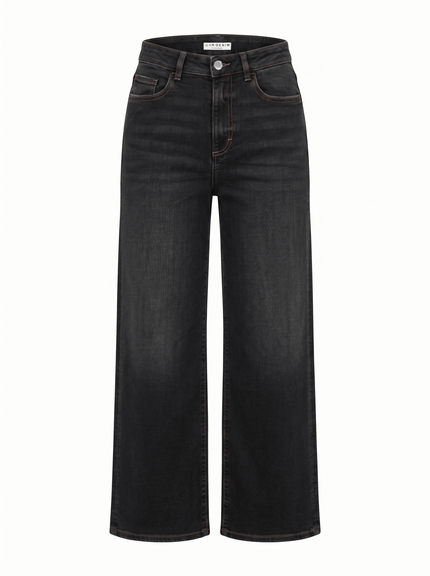Icon Denim- Angie Crop Jeans - Noir - Edit by Elaine Turner