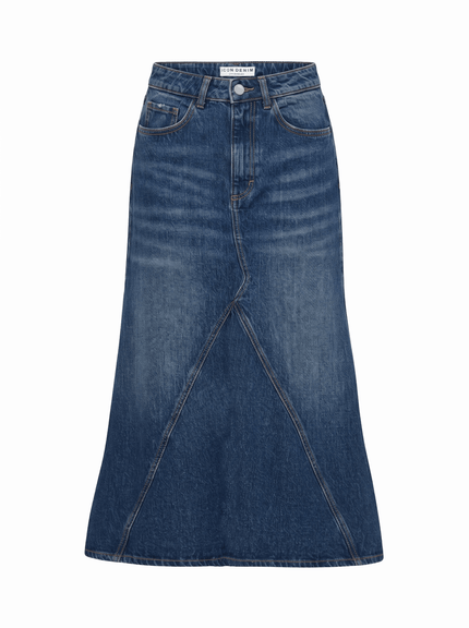Icon Denim- Dorian Midi Denim Skirt - Vintage - Edit by Elaine Turner