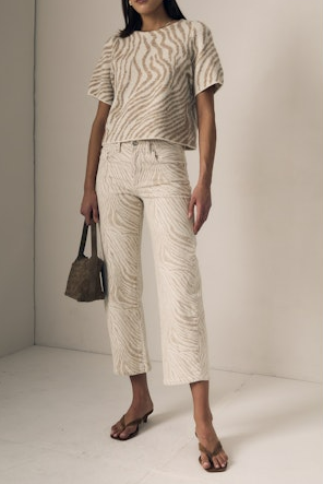 Nomad Ankle Jean Mid Rise- Zebra