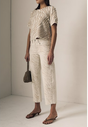 Nomad Ankle Jean Mid Rise- Zebra