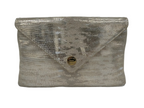 Bella Clutch- Metallic Champagne Lizard