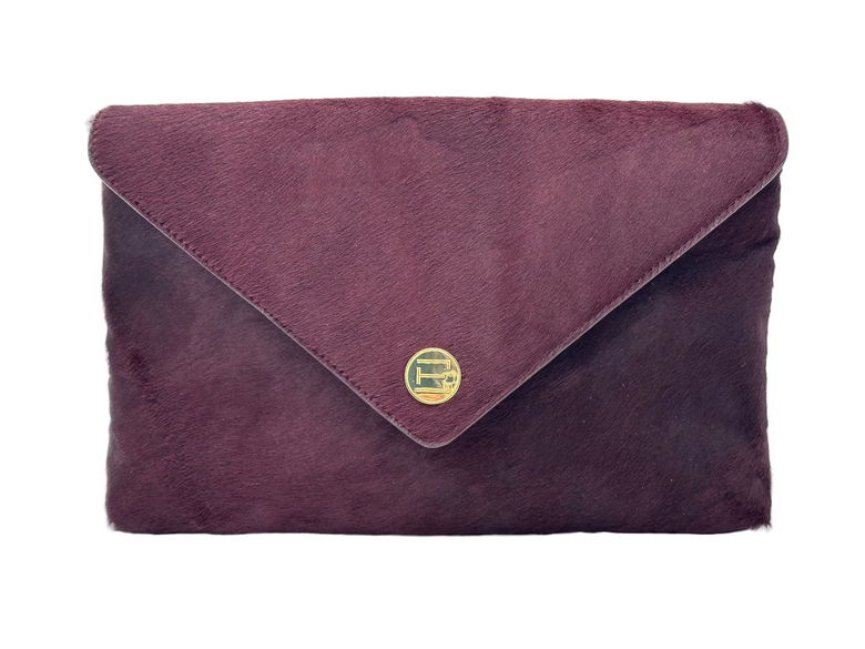 Elaine Turner- Bella Clutch- Bordeaux Haircalf - Edit by Elaine Turner