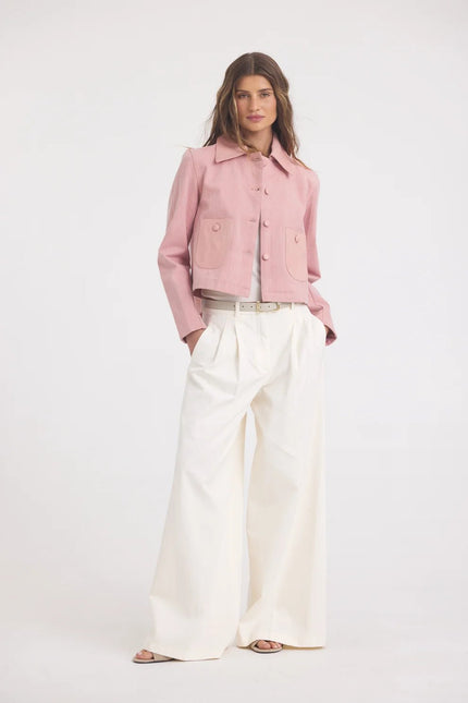 JAKETT- Julie Burnished Leather Jacket - Lotus - Edit by Elaine Turner