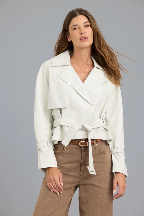 JAKETT- Naomi Vintage Leather Jacket - Coconut - Edit by Elaine Turner