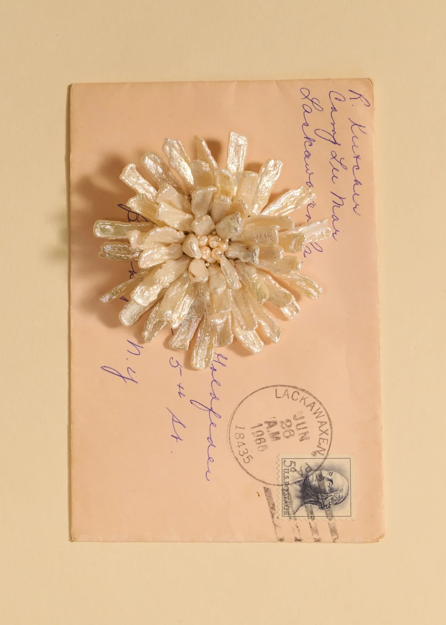 Jennifer Behr- Blythe Brooch - Pearl - Edit by Elaine Turner