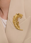Jennifer Behr- Plumaria Brooch - Gold - Edit by Elaine Turner