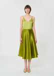 Josephine Green Duchess Satin Skirt - Edit by Elaine Turner