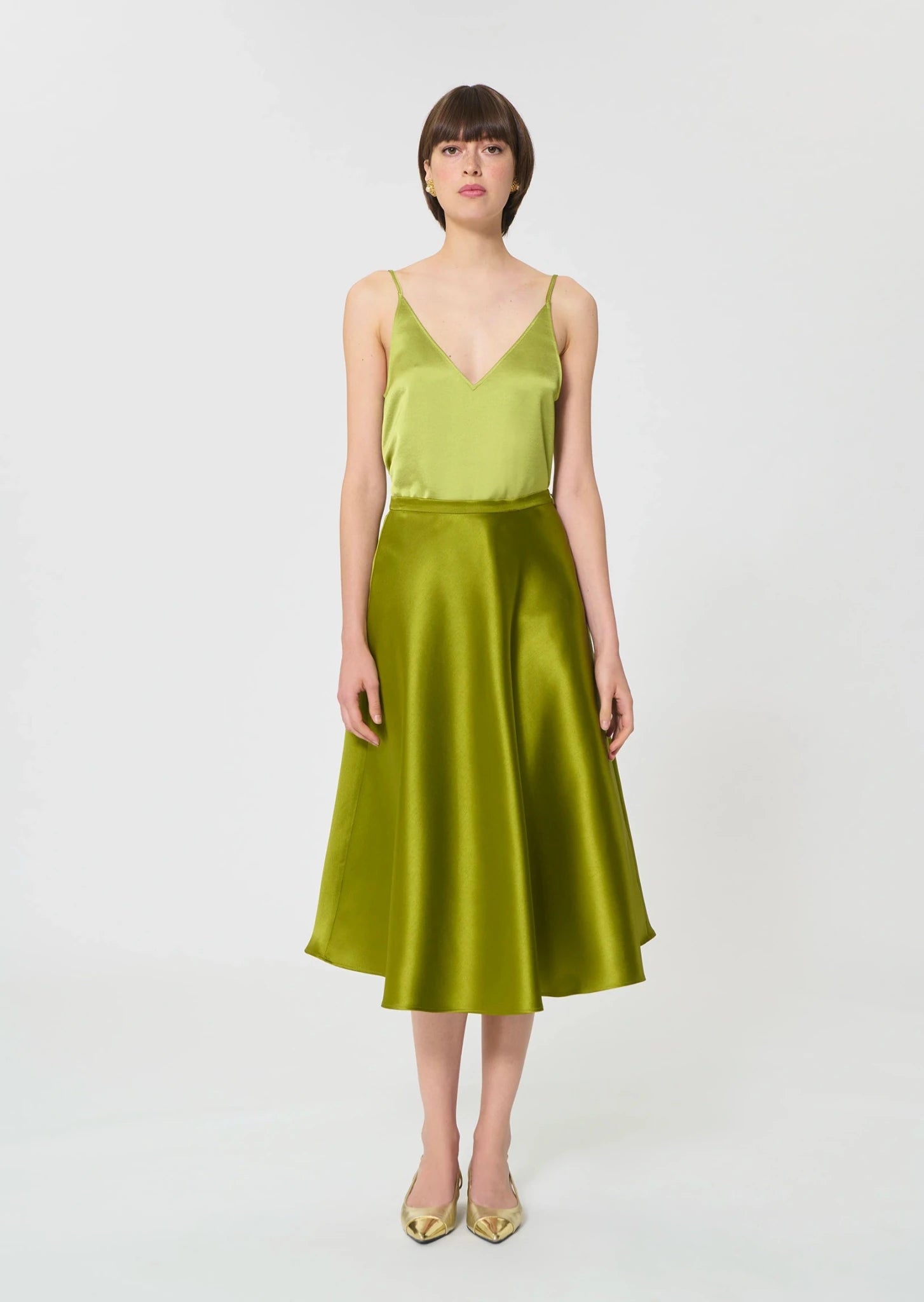 Josephine Green Duchess Satin Skirt - Edit by Elaine Turner
