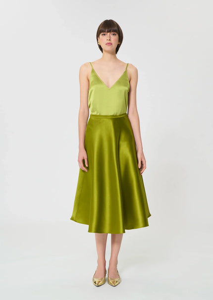 Josephine Green Duchess Satin Skirt - Edit by Elaine Turner
