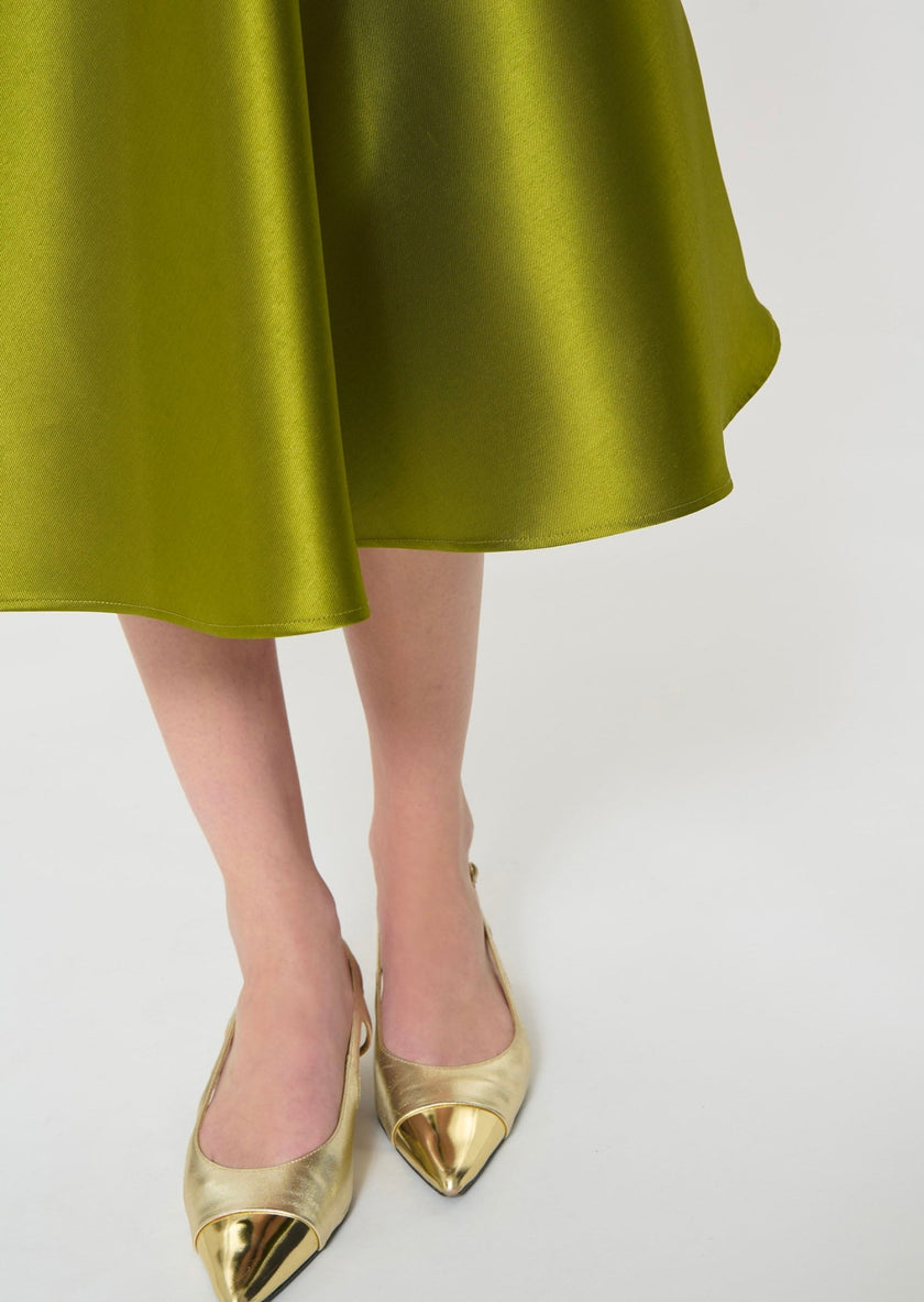 Josephine Green Duchess Satin Skirt - Edit by Elaine Turner