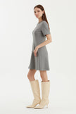 KIWE- Embellished Mini Dress - Grey - Edit by Elaine Turner