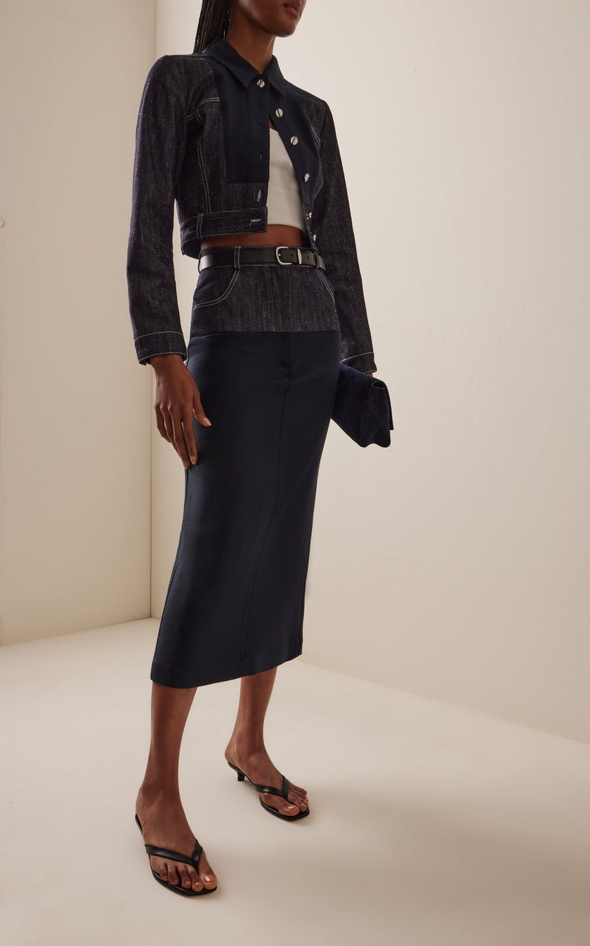 Seamed Bib Denim Jean Jacket