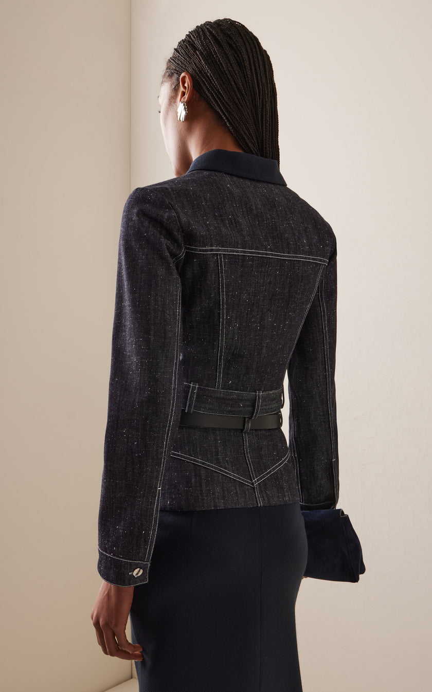 Seamed Bib Denim Jean Jacket