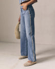 Le Jean- Crochet Trim Column Jeans- Mid Rise - Edit by Elaine Turner