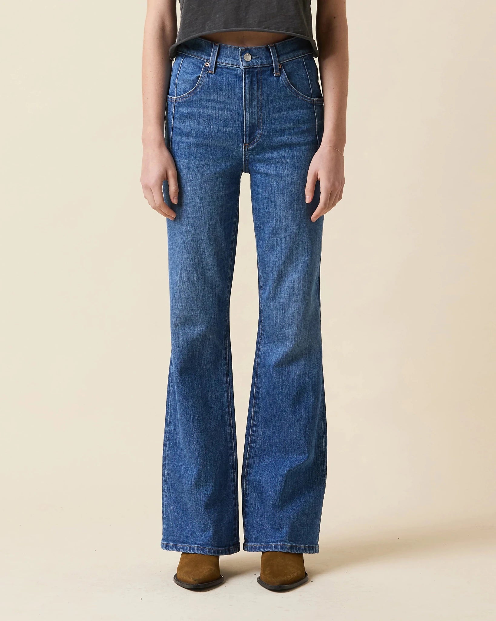 Le Jean- Farrah Flare High Rise Denim- Bohemian Blue - Edit by Elaine Turner