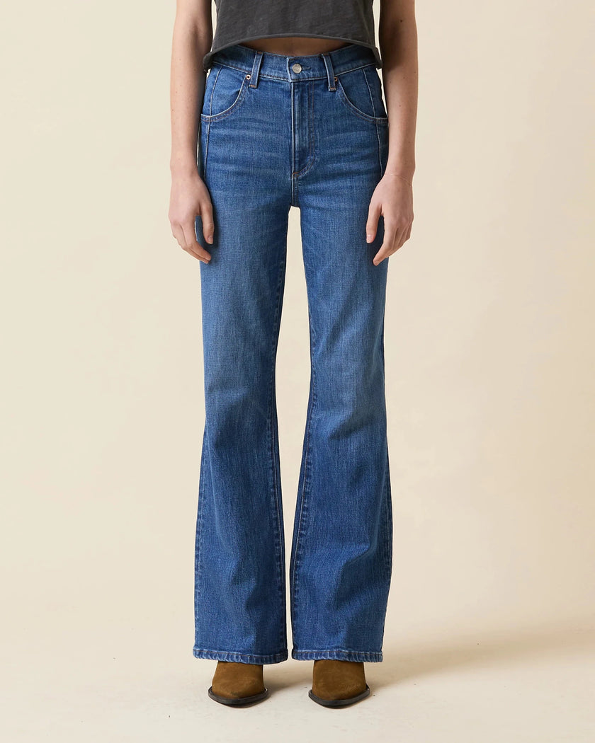 Le Jean- Farrah Flare High Rise Denim- Bohemian Blue - Edit by Elaine Turner