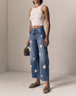 Le Jean- Flower Nomad Ankle- Mid Rise - Edit by Elaine Turner