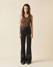 Le Jean- Gigi Skinny Flare Denim- Black Coated - Edit by Elaine Turner
