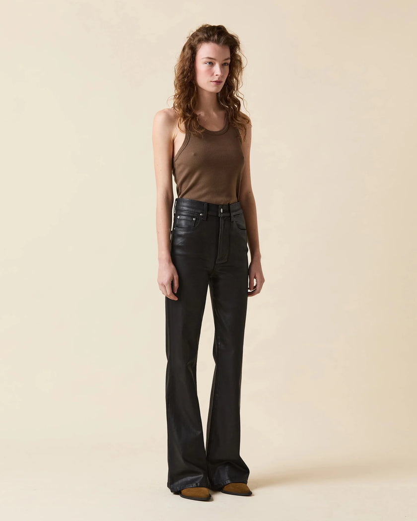 Le Jean- Gigi Skinny Flare Denim- Black Coated - Edit by Elaine Turner